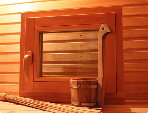 Окна для парной из лиственницы